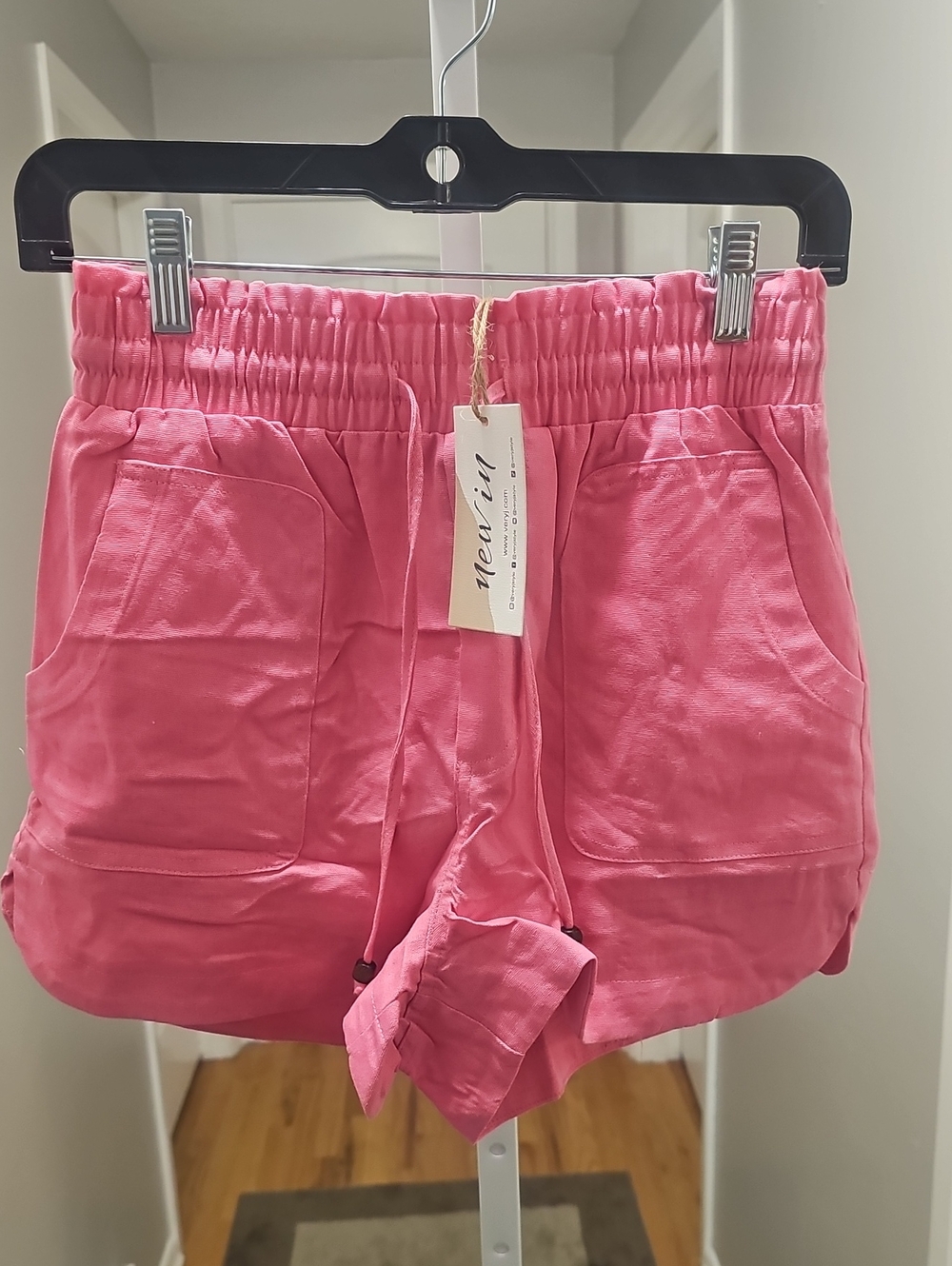 Very J Coral Pink Drawstring Athletic Shorts